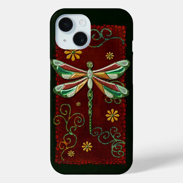 Dragonfly Elegant Jewelled 2 Folk Art Case-Mate iPhone Case (Back)