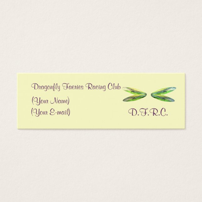 Dragonfly Faeries Racing Club Profile Card (Front)