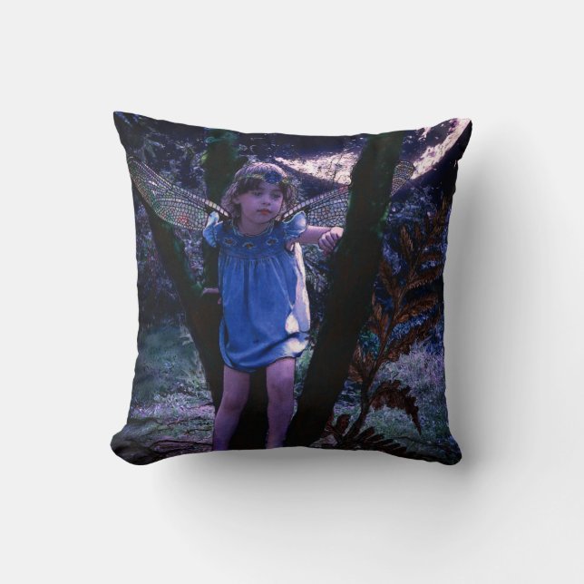Dragonfly Fairy in Moonlight Cushion (Front)