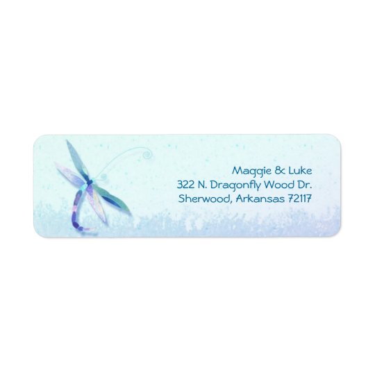 Dragonfly Field Wedding Couple Address Labels