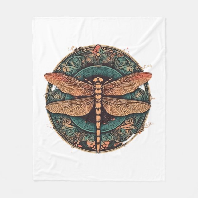 Dragonfly    fleece blanket (Front)