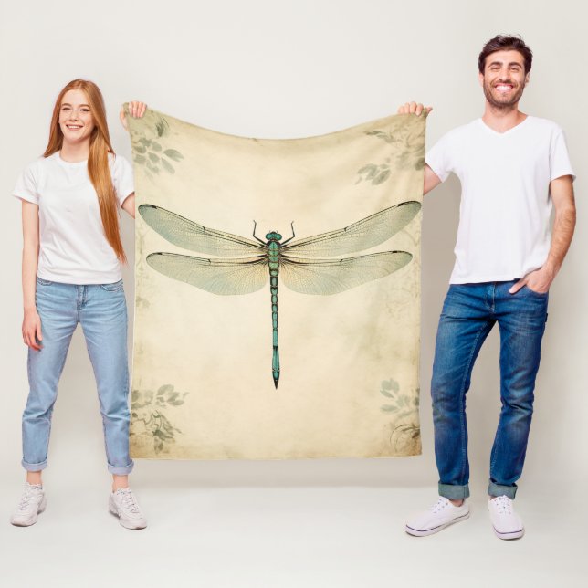 Dragonfly Fleece Blanket, Dragonfly Blanket (In Situ)