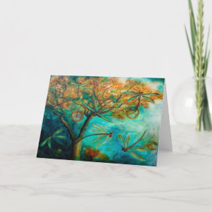 Dragonfly Flirtation Holiday Card