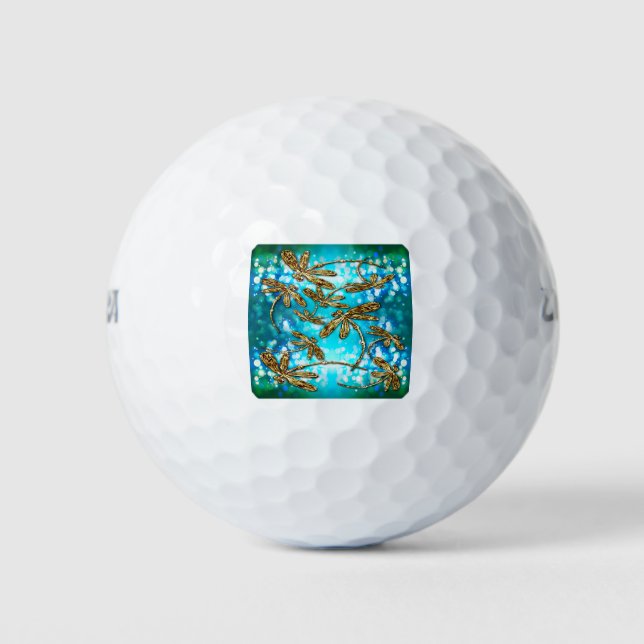 Dragonfly Flit Bubbles Golf Balls (Front)