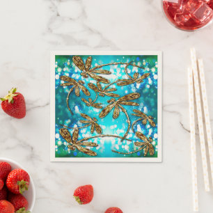 Dragonfly Flit Bubbles Napkin