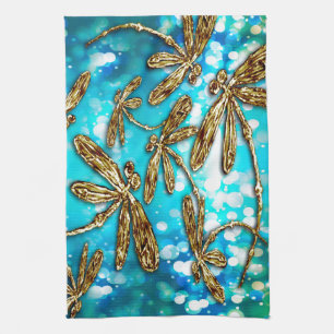 Dragonfly Flit Bubbles Tea Towel