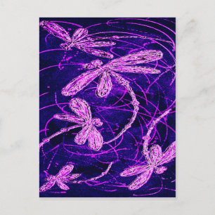 Dragonfly Flit Disco Postcard