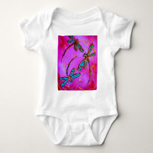 Dragonfly Flit Electric Pink Baby Bodysuit