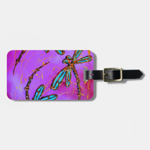 Dragonfly Flit Electric Pink Luggage Tag