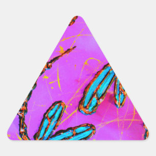 Dragonfly Flit Electric Pink Triangle Sticker