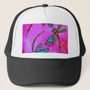 Dragonfly Flit Electric Pink Trucker Hat