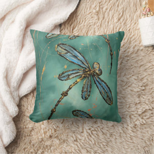 Dragonfly Flit Myrtle Green Cushion