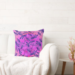 Dragonfly Flit Peachy Pink Cushion