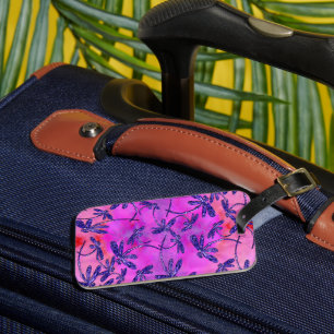 Dragonfly Flit Peachy Pink Luggage Tag