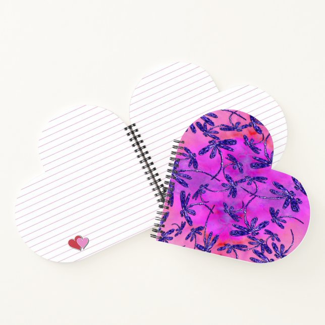 Dragonfly Flit Peachy Pink Notebook (Inside)