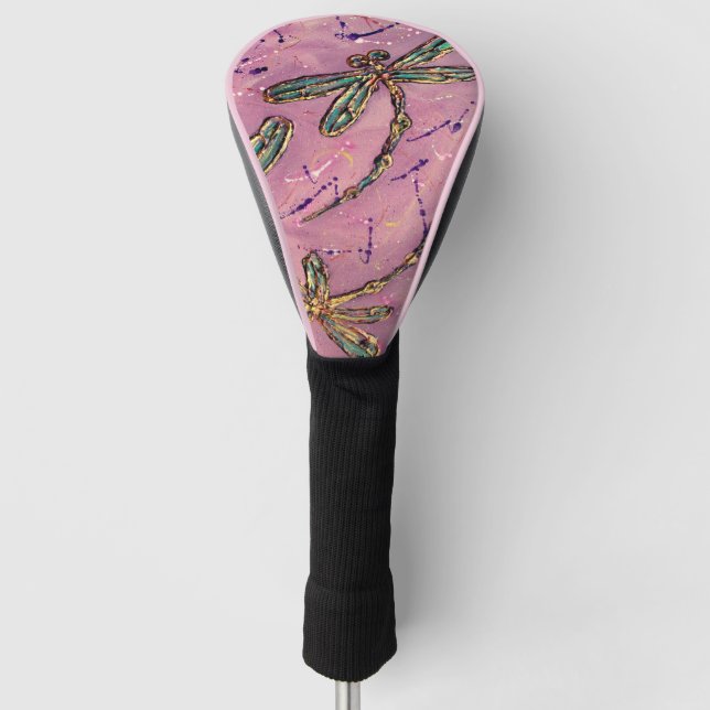 Dragonfly Flit Pink Fizz Golf Head Cover (Front)