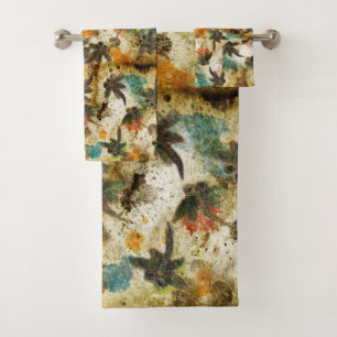 Dragonfly Flit Rustic  Bath Towel Set