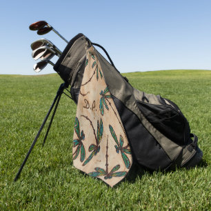 Dragonfly Flit Rustic Cream Golf Towel