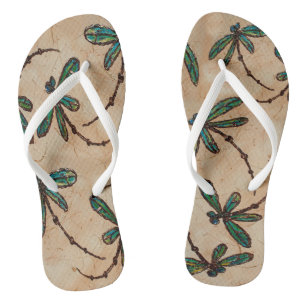 Dragonfly Flit Rustic Cream Thongs