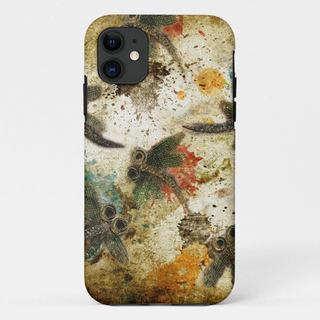 Dragonfly Flit Rustic Splash Case-Mate iPhone Case (Back)