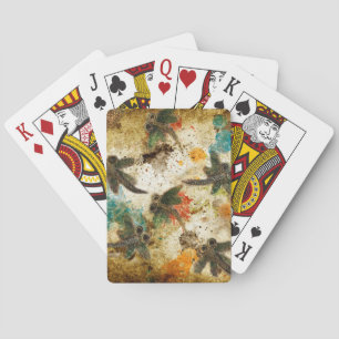 Dragonfly Flit Rustic Splash Playing Cards