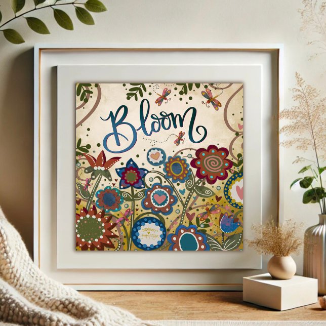 Dragonfly Floral Bloom Inspiring Inspirivity Poster (Creator Uploaded)