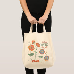 Dragonfly Floral Custom Name Fun Inspirivity  Tote Bag