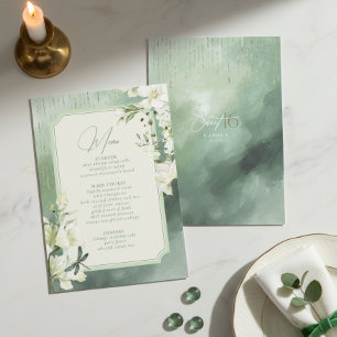Dragonfly Floral Sweet 16 Sage Green ID1310 Menu