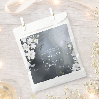 Dragonfly Floral Sweet 16 Thank You Blue ID1310 Favour Bag