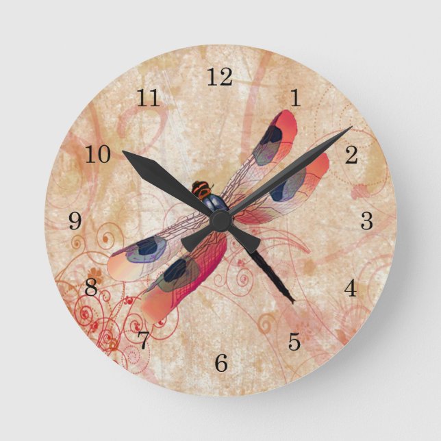 Dragonfly Flourish Clock (Front)