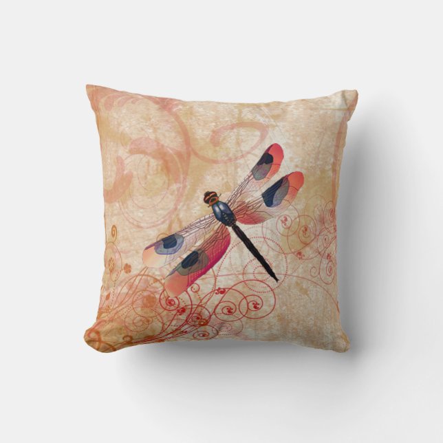 Dragonfly Flourish Pillow (Front)