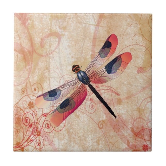 Dragonfly Flourish Tile (Front)