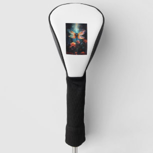 Dragonfly Flower Art - Stained Glass Golf Head Cover