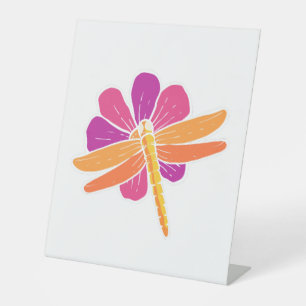 Dragonfly Flower Botanist Gift Pedestal Sign