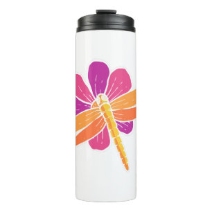 Dragonfly Flower Botanist Gift Thermal Tumbler