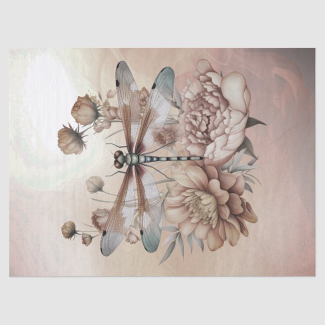 Dragonfly Flower Tissue Paper (Front)