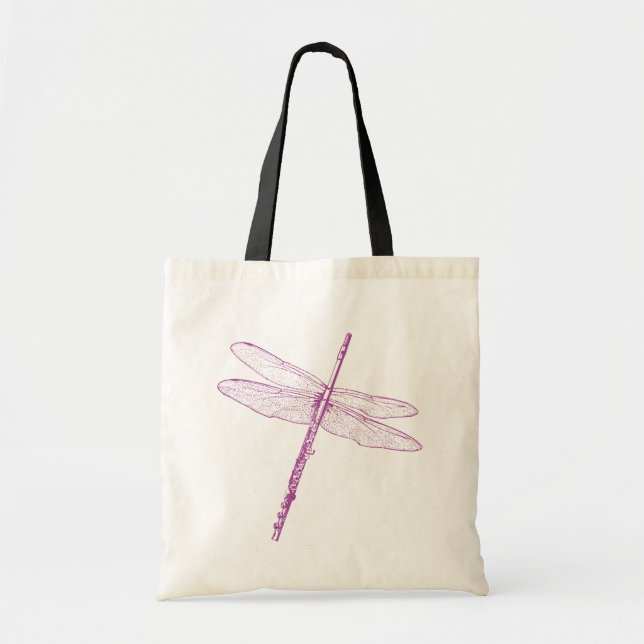 Dragonfly Flute Tote Bag (Front)