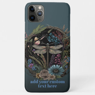 Dragonfly Flying Wildflower Cottagecore  Custom iPhone 11 Pro Max Case