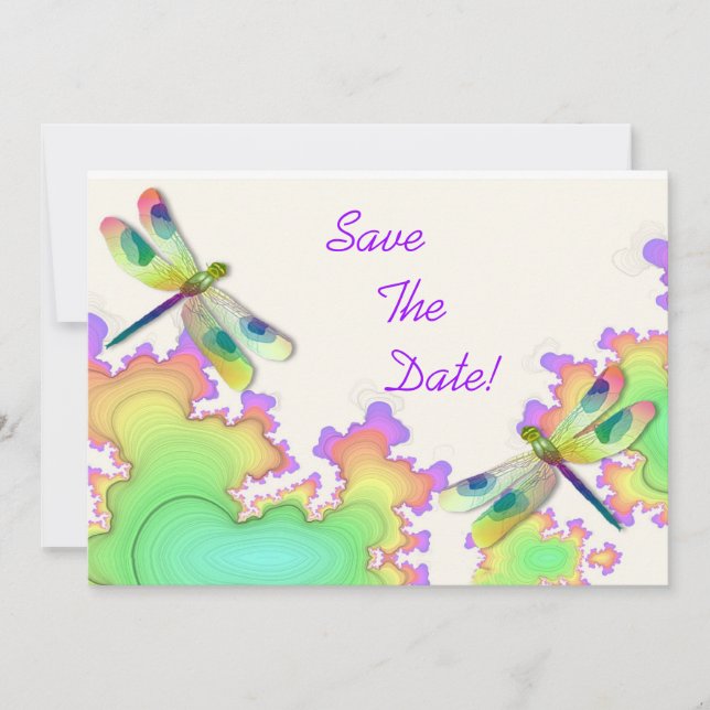 Dragonfly Fractal Save The Date (Front)