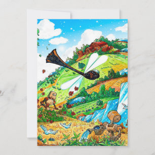 Dragonfly Garden canvas print   lover gift Holiday Card