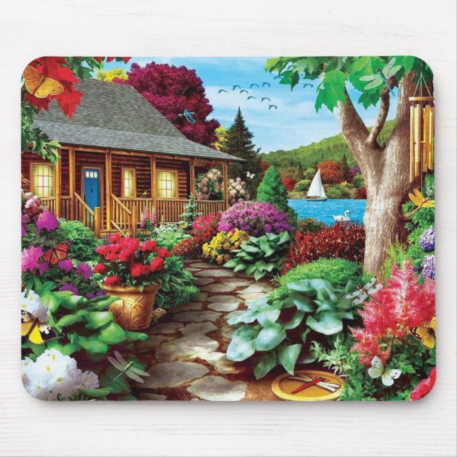 Dragonfly Garden Fine Art Mouse Pad (Front)