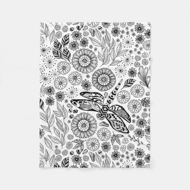 Dragonfly garden fleece blanket (Front)