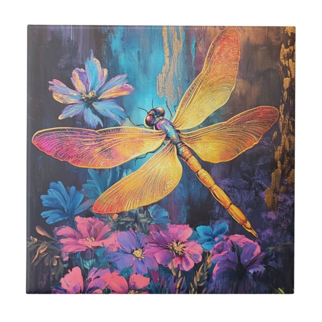 Dragonfly Garden Wings Ceramic Tile 4.25x2.25 (Front)