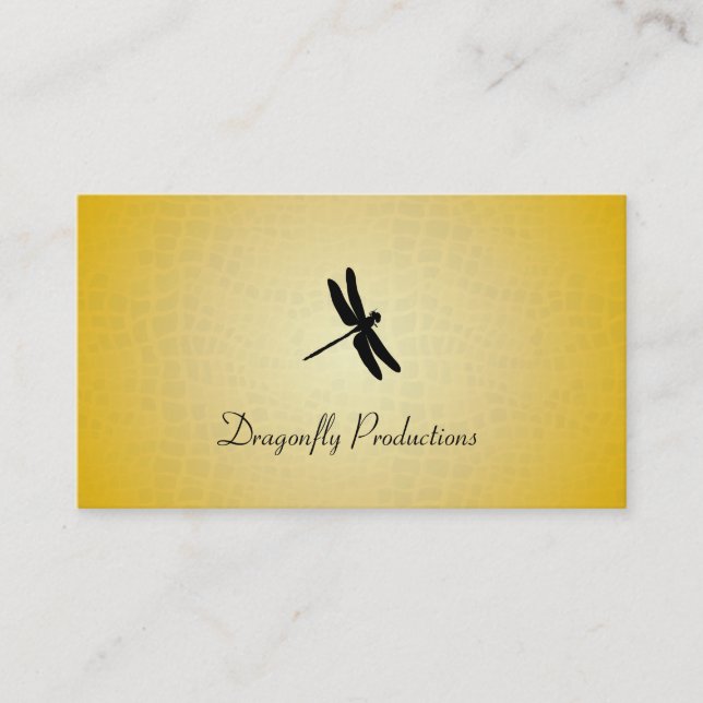 Dragonfly (gold texture) business card (Front)