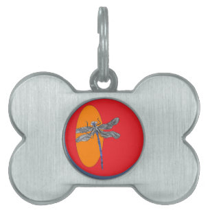 dragonfly graphic pet name tag
