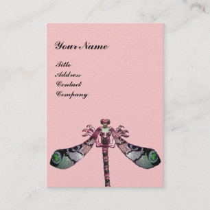 DRAGONFLY ,green ,black pink gold metallic Business Card