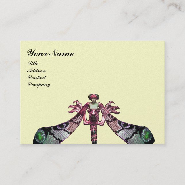 DRAGONFLY ,green ,black pink ,silver platinum Business Card (Front)