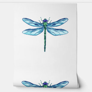 Dragonfly green blue drawing I love dragonflies Wallpaper