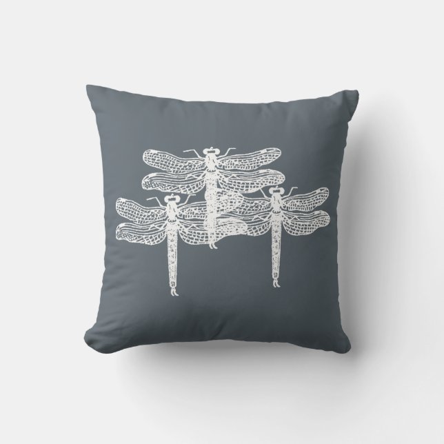 Dragonfly Greys Pillow (Front)