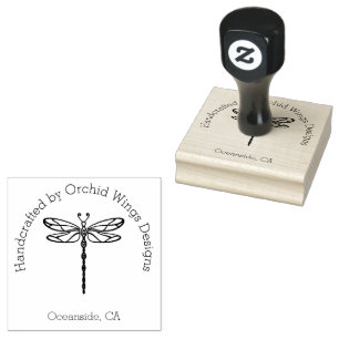 Dragonfly Handcrafted By Customisable Rubber Stamp